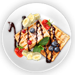 Banana, Strawberry & Nutella Waffle 