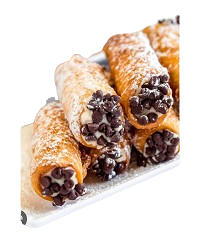 5 Mini Hazelnut Chocolate Cannoli 
