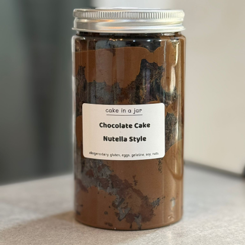 Chocolate Cake & Nutella Sauce In Jar 